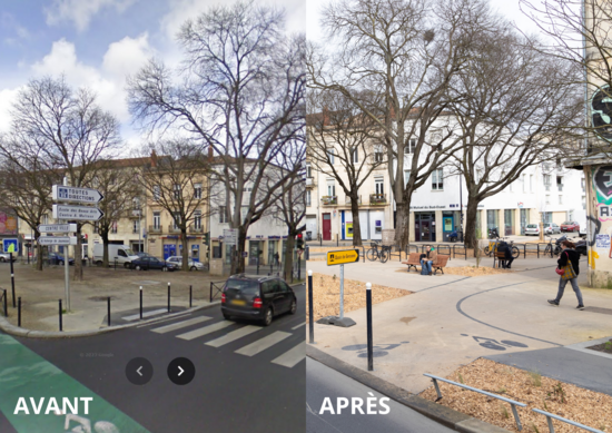 Cette portion de la rue de Saget, au croisement avec la rue Saint-Vincent-de-Paul, est devenue cyclable 