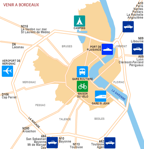 Carte de l'agglomération bordelaise
